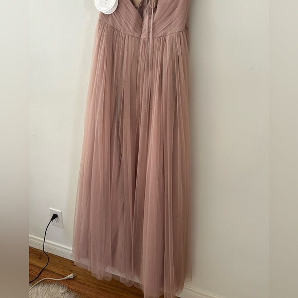 NWT Watters WTOO Lexie - Solid Blush Tulle Gown Lace Up Adjustable Straps - Picture 13 of 14